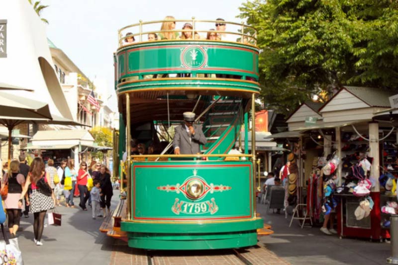 The Grove, in Los Angeles, one of the world's most successful malls, has a literal trolley running down its main "street."