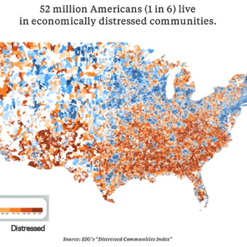 52 million Americans (1 in 6) live in economically distressed communities.