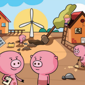Pigs installing renewable energy